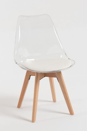 Regalos Miguel Sillas Comedor - Silla Synk Transparente Asiento - Blanco