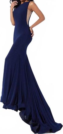 Jovani Sleeveless Jersey Maxi Dress In Black
