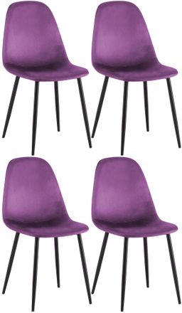 Clp Clp - Conjunto De 4 Sillas De Comedor Napier Lila Terciopelo