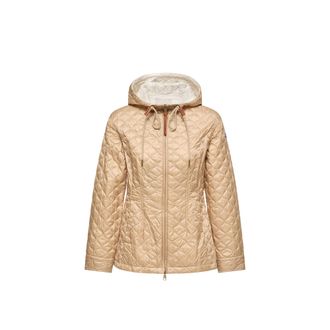 Moncler Moncler Arum Hooded Mid-length Down Jacket, Women, Beige, Size: 00