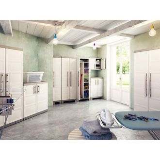 Berkfield Home Keter Low Storage Cabinet Excellence Beige & Taupe 97 cm