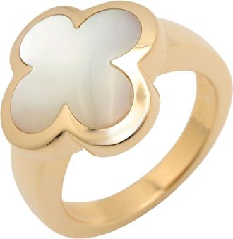 Van Cleef & Arpels Gold Blue Yellow Gold (18K) Mother Of Pearl Band Ring (Pre-Owned)