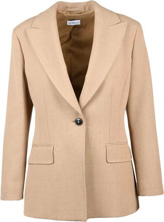 Marella Jassen, Dames, Beige, S, Leer, Fitted Jacket