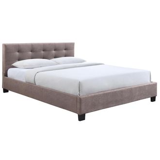 Miliboo Cama 160 X 200 Tela Camel Acolchada Marquise