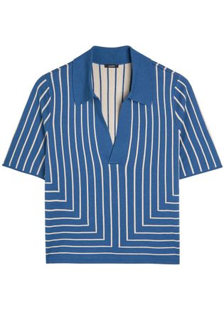 Joseph Striped-jacquard Stretch-knit top - Blue - XL (UK16 / XL)