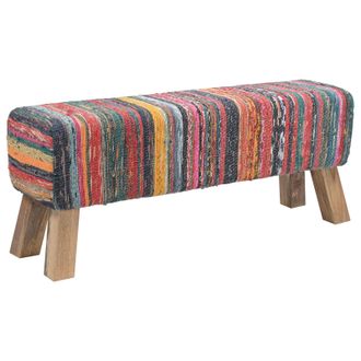 vidaXL Banco 110 X 30 X 45 Cm Cuero Real Multicolor Vidaxl