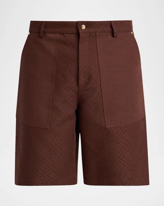 Casablanca Men & apos;s Monogram Cotton Canvas Shorts