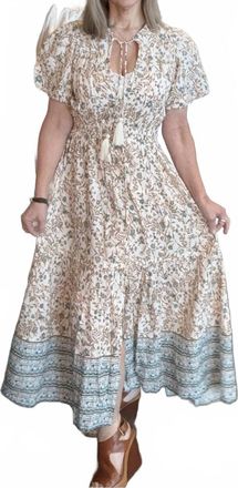 Elan Whimsy Floral Maxi Dress In Sky Blue