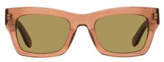 Ferragamo SF996SCP Bold Rectangular Sunglasses - Rose gold