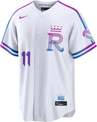 Nike Maikel Garcia Kansas City Royals City Connect Nike Mens MLB Stadium Jersey in White | RE260H3ERO9-8XZ