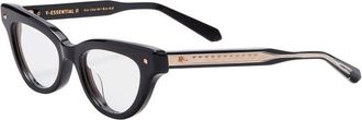 Valentino Eyeglasses Cat Eye Full Rim, Shiny Black Frame And Clear Demo Lens Lens Vlx-124A