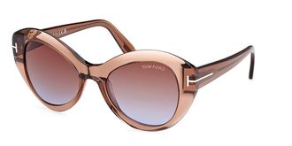 Tom Ford FT1084 GUINEVERE 48F Womens Sunglasses Brown Size 52