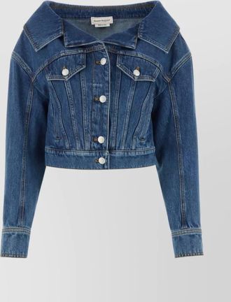 Alexander McQueen denim cropped jacket