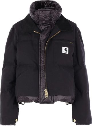 sacai x Carhartt WIP jack met logopatch en ribfluwelen kraag - Zwart