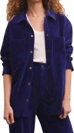 FRNCH Knit Cord Jacket In Blue