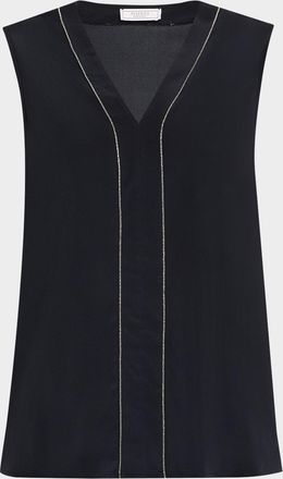 PESERICO Sleeveless Chain-Trim Top