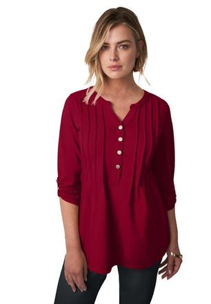 Jessica London Stretch Pleated Tunic in Rich Burgundy at Nordstrom, Size 1X