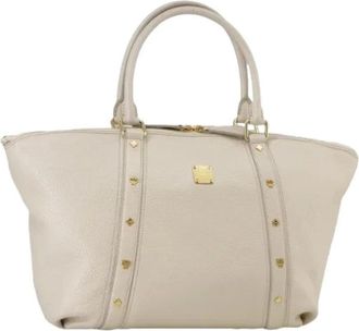 MCM Pre-owned Handbags, female, White, Size: ONE SIZE Pre-owned Tote Bag