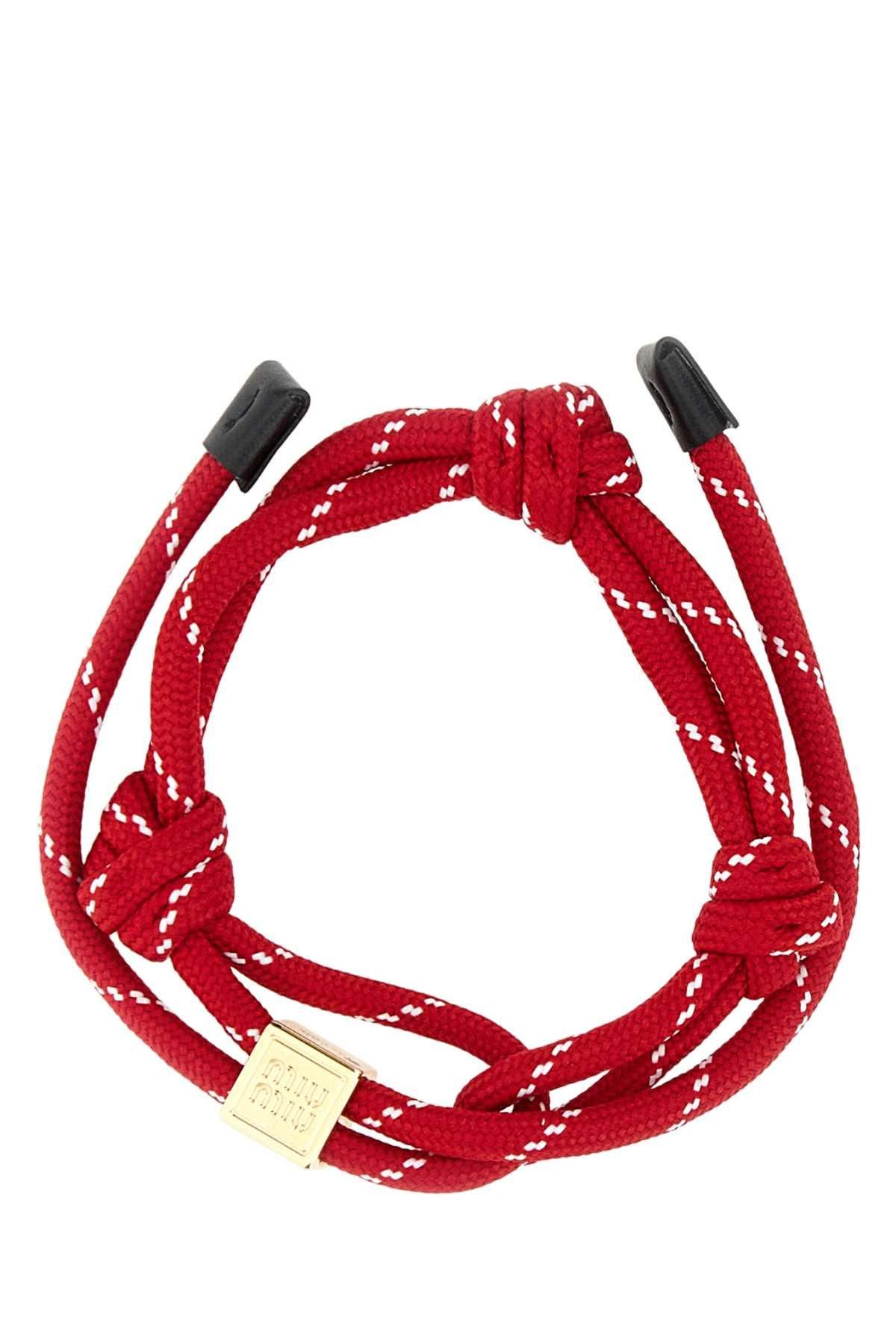 ブレスレット Miu Miu Cord And Nylon Bracelet Miu Miu Amaranth rope and nylon bracelet | TheDoubleF