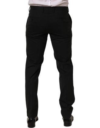 Dolce & Gabbana Virgin Wool Tapered Trousers - Black