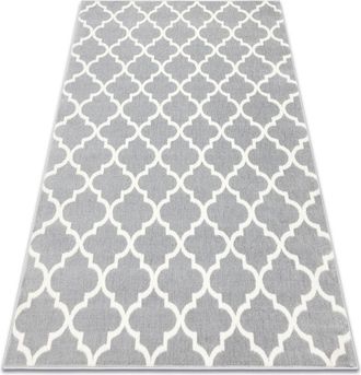 RugsX Alfombra Bcf Morad Trelis Espaldera Marroqu&iacute; - Gris Claro Grey 240x340 Cm