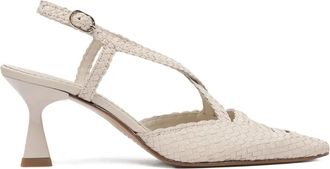 Toni Pons Moritz geweven leren pumps met enkelbandje - Beige