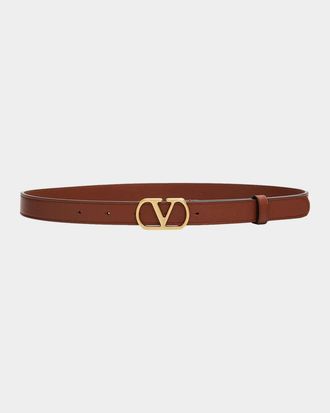 Valentino Garavani VLogo Signature Leather Belt, 20MM