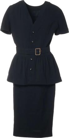 Chanel 1995 buttoned wool suit - Zwart