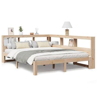 Berkfield Home Bookcase Bed without Mattress 160x200 cm Solid Wood Pine in Brown