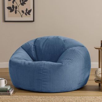 Icon Brand Puf cl&aacute;sico sill&oacute;n grande xl de pana azul vaquero