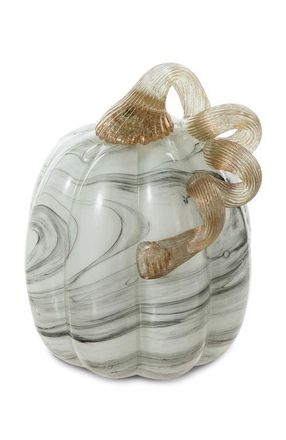 Glitzhome Fall Multi-Style Short Glass Pumpkins in Grey at Nordstrom, Size Small
