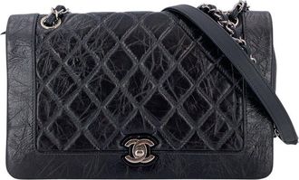 Chanel Black Bi-Quilted Leather Shoulder Bag (Authentic Pre-Loved)