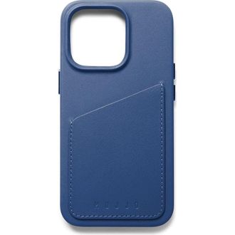 Mujjo Full Leather MagSafe Wallet Case for iPhone 14 Pro in Monaco Blue at Nordstrom