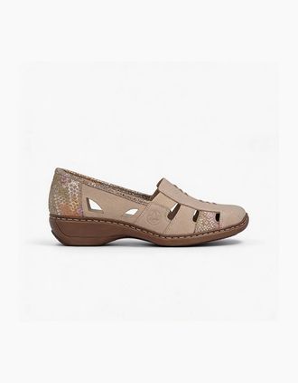 Rieker Womens Rieker DORIS Womens Casual Beige - Almond Tan Platino - Size: 6.5