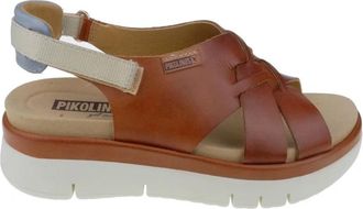 Pikolinos Bruine damessandaal - Palma stijl - Dames - Sandalen - Bruin - 42 EU - Leer - Schoenen
