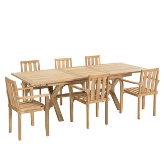 Macabane Muebles de jard&iacute;n de teca para 8/10 personas