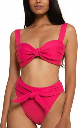 Montce Swim Paula Tie-Up Bikini Bottom In Raspberry