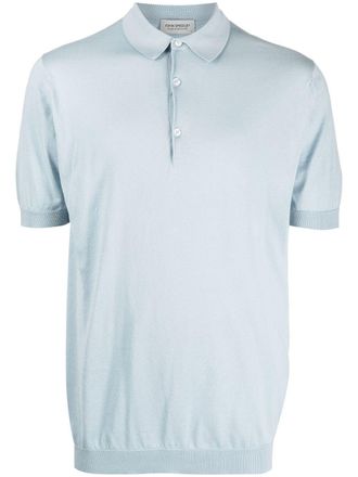 John Smedley classic cotton polo shirt - Blue