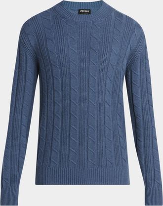 Ermenegildo Zegna Men & apos;s Oasi Cashmere Cable Crewneck Sweater