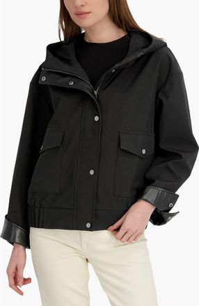 Elie Tahari Leone Softshell Bomber Jacket in Black at Nordstrom Rack, Size X-Large