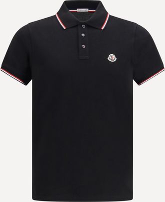 Moncler Polo in piquet di cotone con finiture tricolore Man XL
