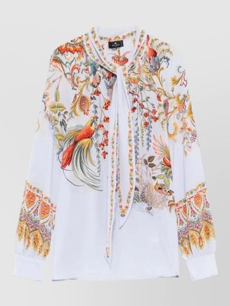 Etro long sleeve shirt bird floral print