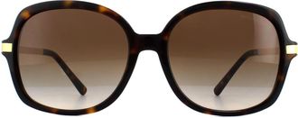 Michael Kors Square dames donkere schildpad goud bruin gradi&euml;nt zonnebril