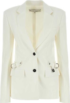 J.W.Anderson Womens White Stretch Blend Blazer - Ivory - Size EU 34 (Womens)