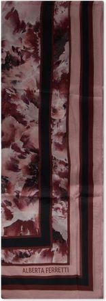 Alberta Ferretti Elegant sjaal met bloemenpatroon - Dames - Zijden sjaals - Paars - ONE Size - Accessoires