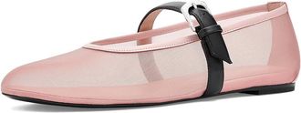 Stuart Weitzman Sai Bareitall Maryjane Womens Sandals Light Pink/Black : 8.5 M, Mesh/Nylon