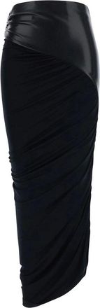 Andamane Ursula Skirt - Vegan Leather Detailed Draped Midi