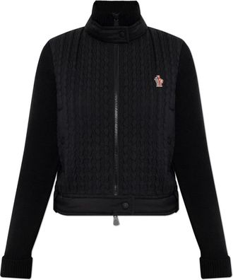 Moncler Quilted Cardigan - Dames - Vesten met rits - Zwart - M - Wol - Hoodies & sweatvesten