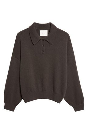 Lisa Yang Etta Cashmere Polo Sweater in Dark Fern at Nordstrom, Size 1