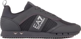 Emporio Armani Logo-Embellished Lace-Up - Heren - Sneakers - Grijs - 44 EU - Schoenen